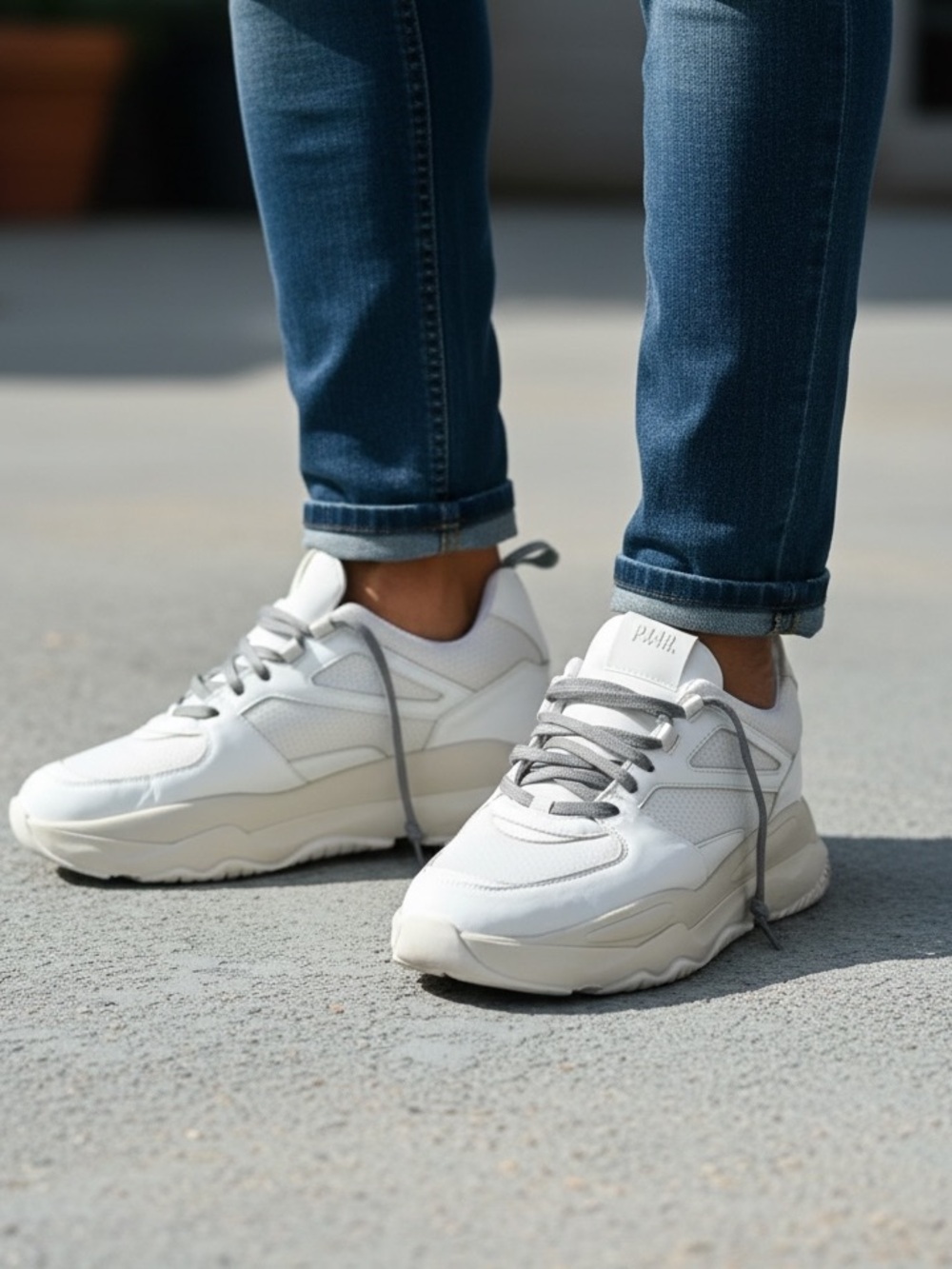 P448 Men’s Luke Recycled White High Top Sneaker | Size US 8.5-9 Made in Italy